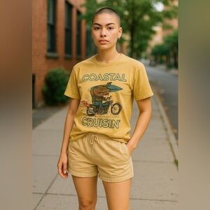 Lucky Brand Coastal Cruisin' Graphic Tee - Tan